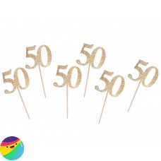 Št. 50 na palčki zlate barve 6/1 Št. 50 na palčki zlate barve 6/1